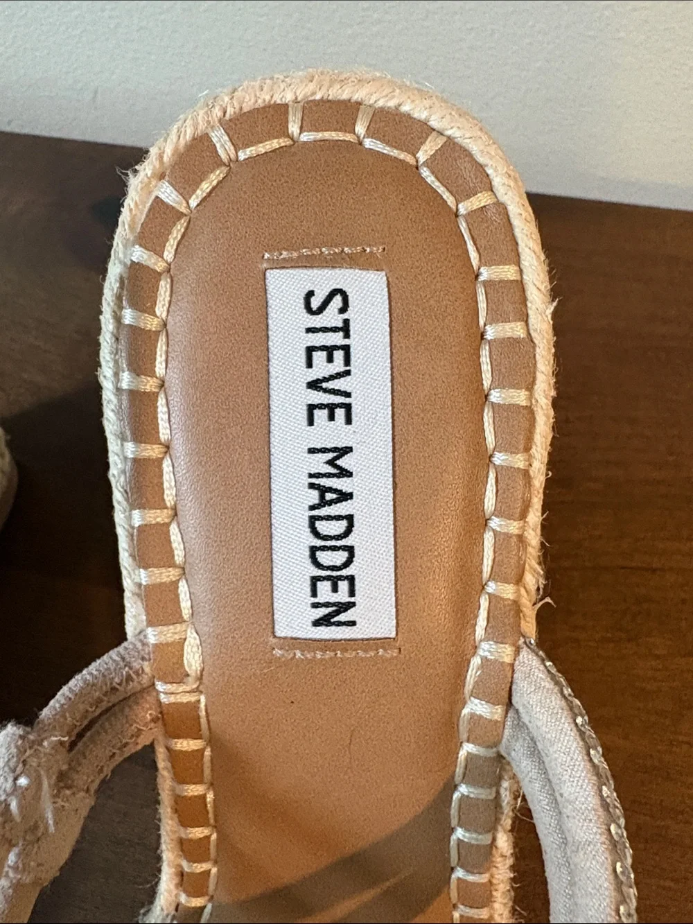 Steve Madden Silver Braided Multi-Strap Slide Platforms